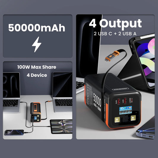 Mateus -Power Bank 50000mAh 100W PD PPS Super Fast Laptop