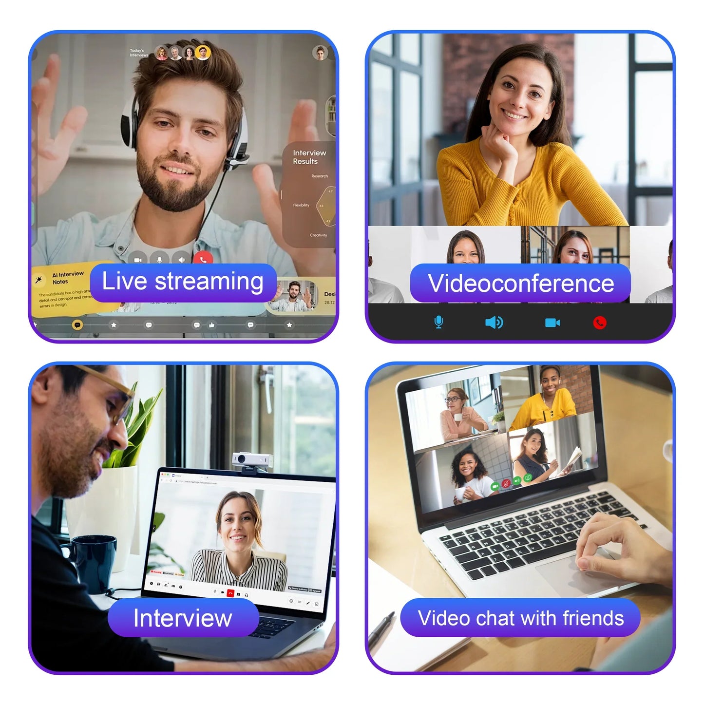 Mateus -4K Webcam for Pc 1080P 30FPS USB